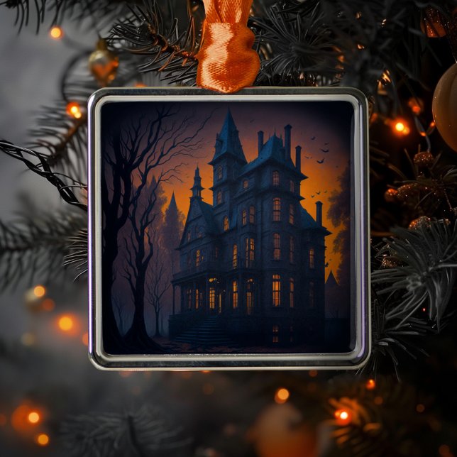 Halloween Haunted Mansion Metal Ornament (Creator Uploaded)