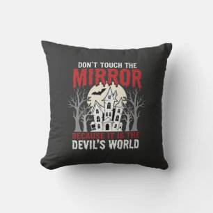 Halloween Haunted Mirror Devils World Graphic Cushion