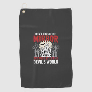 Halloween Haunted Mirror Devils World Graphic Golf Towel