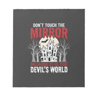Halloween Haunted Mirror Devils World Graphic Notepad