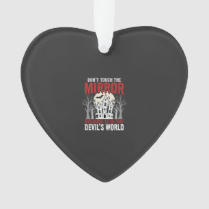 Halloween Haunted Mirror Devils World Graphic Ornament
