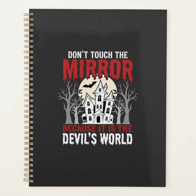 Halloween Haunted Mirror Devils World Graphic Planner (Front)