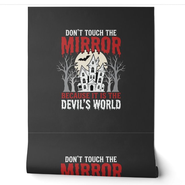 Halloween Haunted Mirror Devils World Graphic Wallpaper (Unrolling)