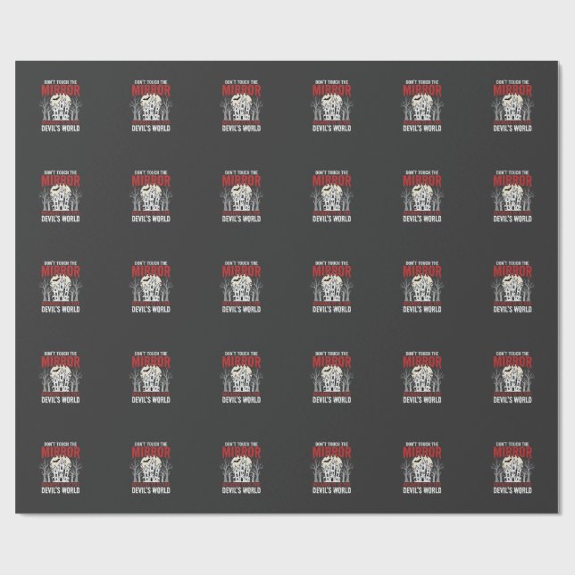 Halloween Haunted Mirror Devils World Graphic Wrapping Paper (Flat)
