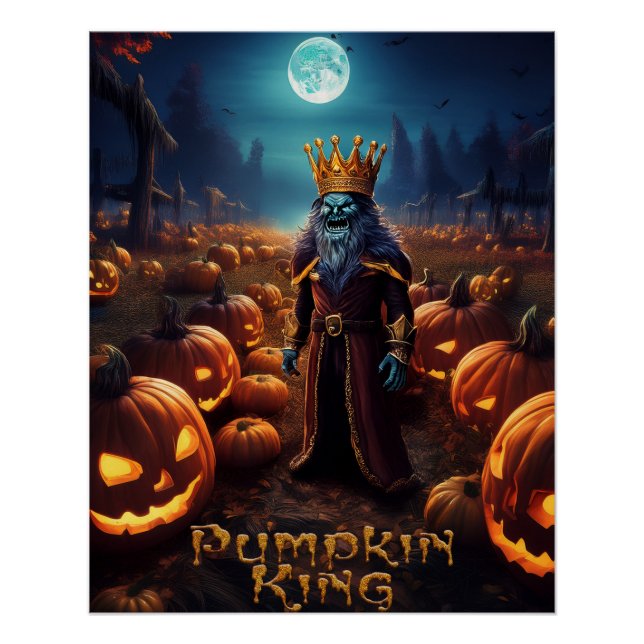 Halloween Haunted Pumpkin Patch King Poster (Front)