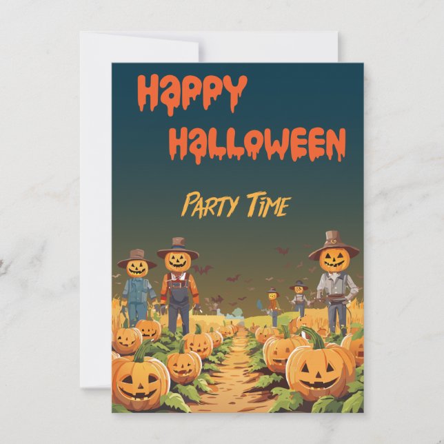 Halloween Haunted Pumpkin Patch Party  Invitation (Front)
