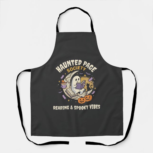 Halloween Haunted Reading Night Apron (Front)