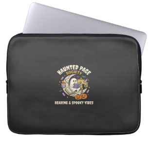 Halloween Haunted Reading Night Laptop Sleeve