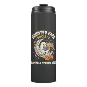 Halloween Haunted Reading Night Thermal Tumbler