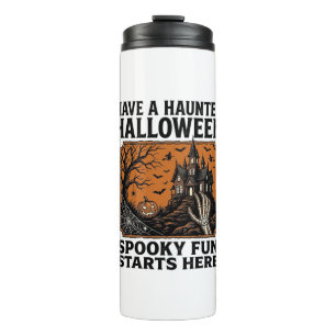 Halloween Haunted Shirt Spooky Vintage Party Desig Thermal Tumbler