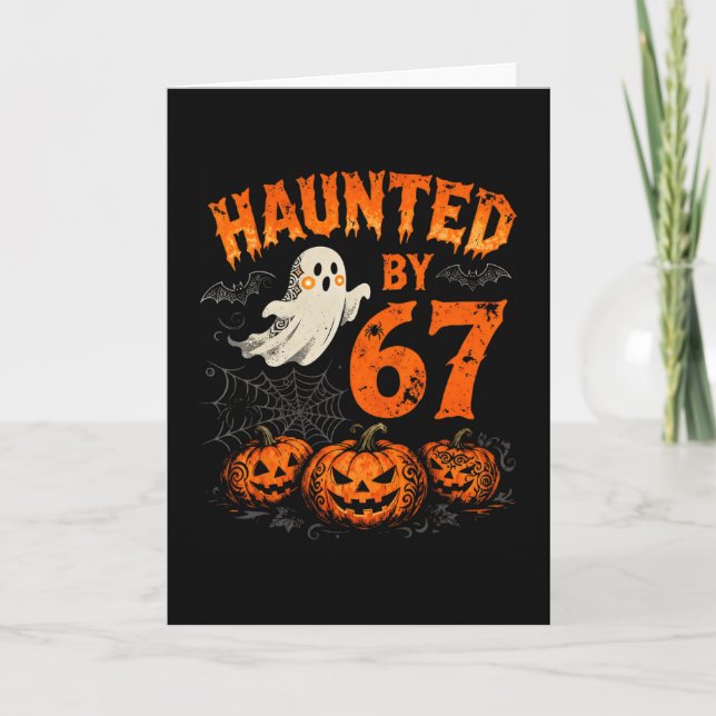 Halloween Haunted Six Seven Number Gen Alpha Slang Card (Front)