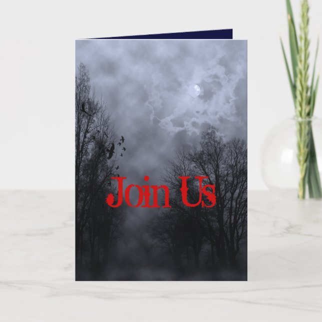 Halloween Haunted Sky Blue Mist Custom Invitation (Front)