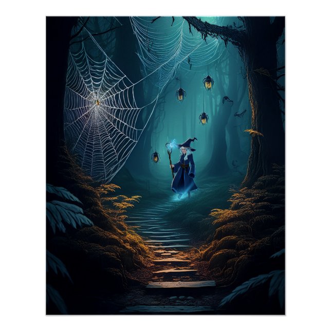 Halloween Haunted Spider Sorcerer Poster (Front)