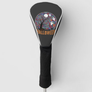 Halloween Haunted Tree Ghosts and Black Cat Golf Head Cover