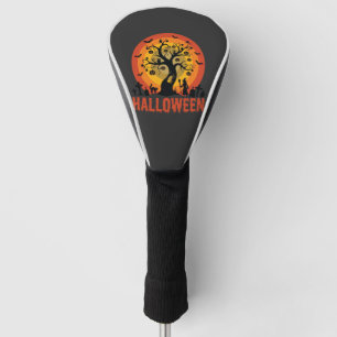 Halloween Haunted Tree Witch and Black Cats Golf Head Cover