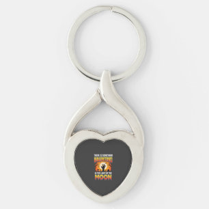 Halloween Haunting Moon Graveyard Horror Key Ring