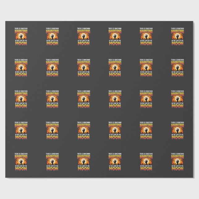 Halloween Haunting Moon Graveyard Horror Wrapping Paper (Flat)