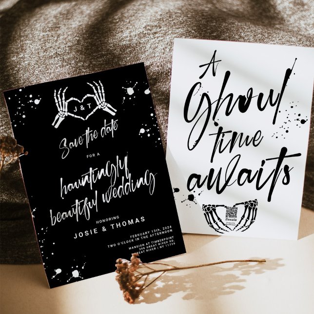 Halloween Hauntingly Beautiful Wedding save date Invitation (Creator Uploaded)