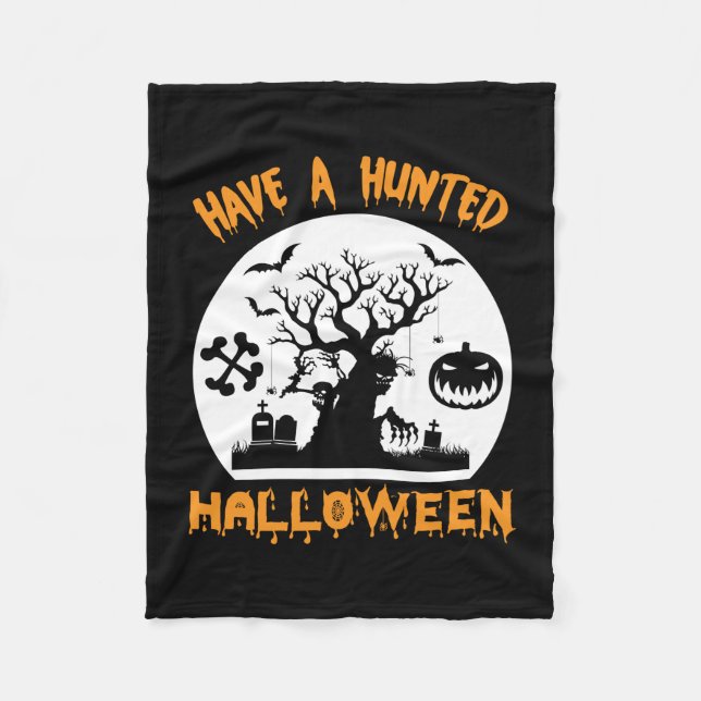 Halloween Have A Funny Halloween Birthday Fleece Blanket (Front)