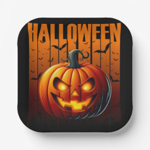 Halloween Havoc - Jacks and Bats Paper Plate