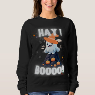 Halloween hay booooo cute ghost spooky  sweatshirt