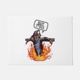 Halloween Hay Y'all Burning Scarecrow Halloween Doormat