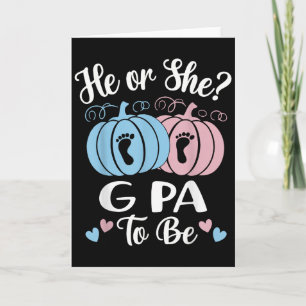 Halloween He Or She G Pa To Be Pumpkin Gender Reve Card