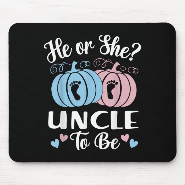 Halloween He Or She Uncle To Be Pumpkin Gender Rev Mouse Pad (Front)