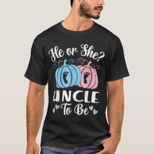 Halloween He Or She Uncle To Be Pumpkin Gender Rev T-Shirt