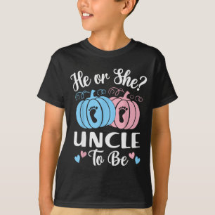 Halloween He Or She Uncle To Be Pumpkin Gender Rev T-Shirt