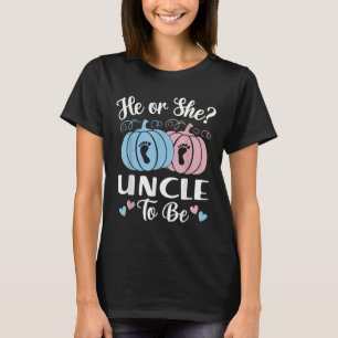 Halloween He Or She Uncle To Be Pumpkin Gender Rev T-Shirt