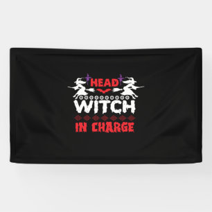 Halloween Head Witch In Charge Birthday Banner