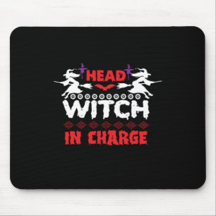 Halloween Head Witch In Charge Birthday Mouse Pad