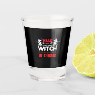 Halloween Head Witch In Charge Birthday Shot Glass