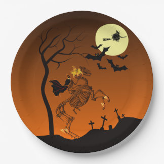 Halloween Headless Horseman Paper Plate