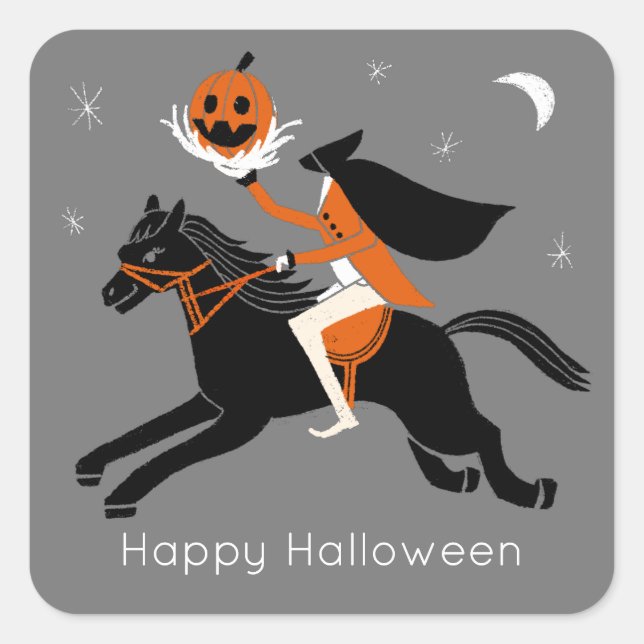 Halloween Headless Horseman Square Sticker (Front)