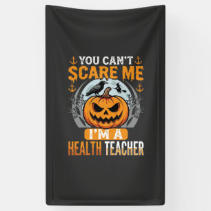 Halloween Health Teacher Scary Pumpkin Crow Banner
