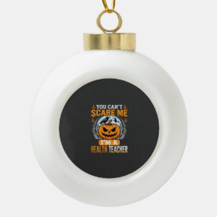 Halloween Health Teacher Scary Pumpkin Crow Ceramic Ball Christmas Ornament