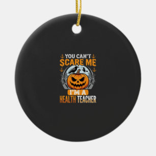 Halloween Health Teacher Scary Pumpkin Crow Ceramic Ornament