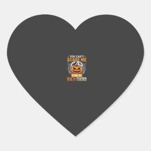 Halloween Health Teacher Scary Pumpkin Crow Heart Sticker