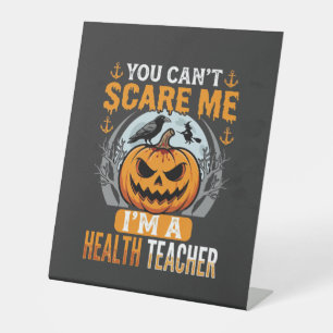 Halloween Health Teacher Scary Pumpkin Crow Pedestal Sign