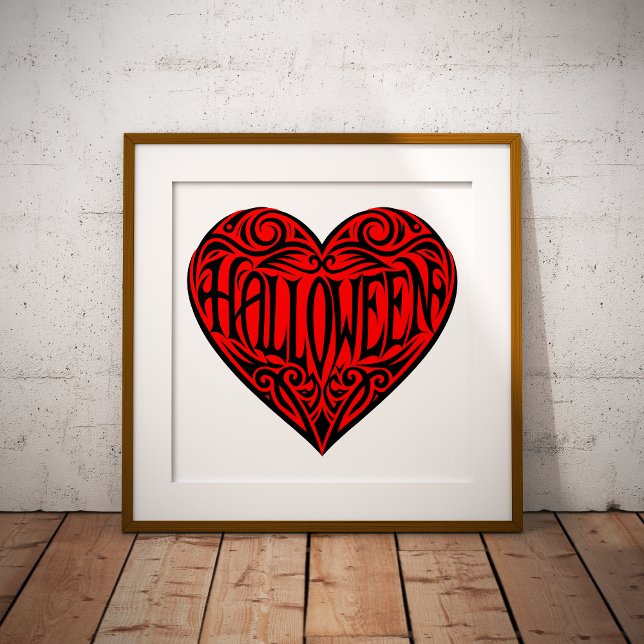 Halloween Heart, Black Heart, Holiday Foil Prints (Creator Uploaded)