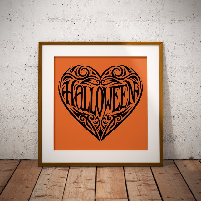 Halloween Heart, Black Heart, Holiday Foil Prints (Creator Uploaded)