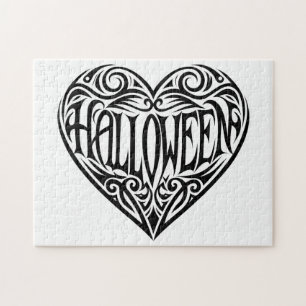 Halloween Heart, Black Heart, Holiday Jigsaw Puzzle