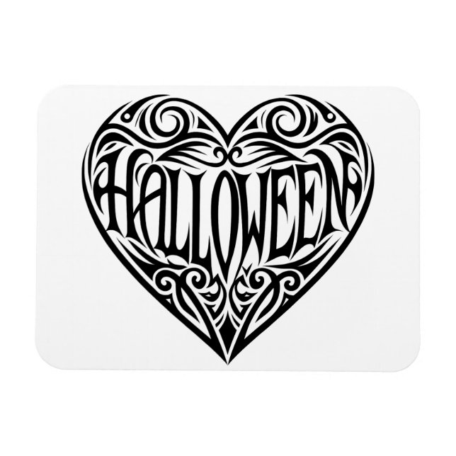 Halloween Heart, Black Heart, Holiday Magnet (Horizontal)