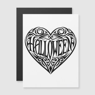 Halloween Heart, Black Heart, Holiday Magnetic Invitation