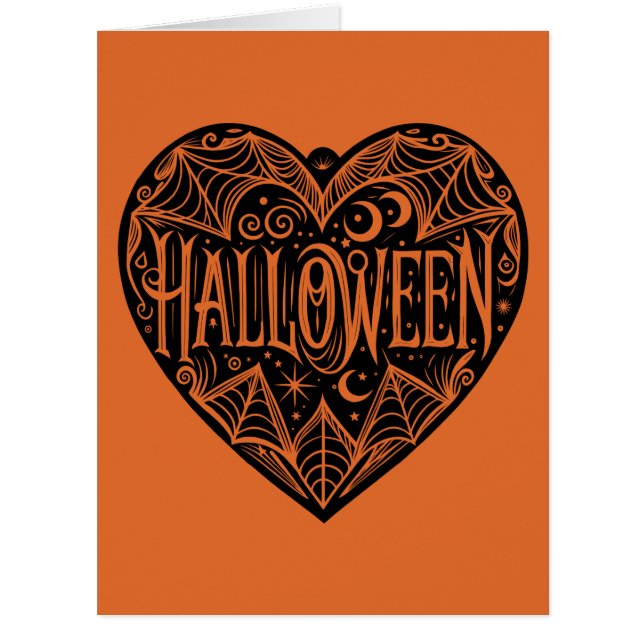 Halloween Heart, Black Heart Shape, Holiday (Front)