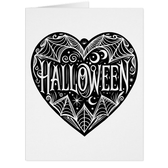 Halloween Heart, Black Heart Shape, Holiday (Front)