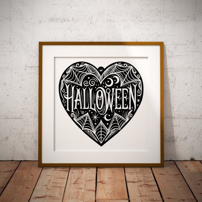 Halloween Heart, Black Heart Shape, Holiday Foil Prints (Creator Uploaded)