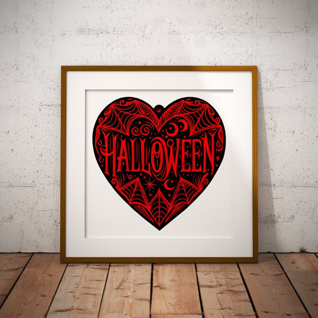 Halloween Heart, Black Heart Shape, Holiday Foil Prints (Creator Uploaded)